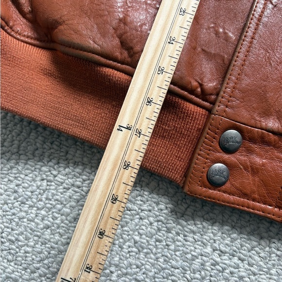 Vintage 1995 Planet Hollywood Leather Jacket Tan brown 2 tone Washington DC L - Picture 5 of 10